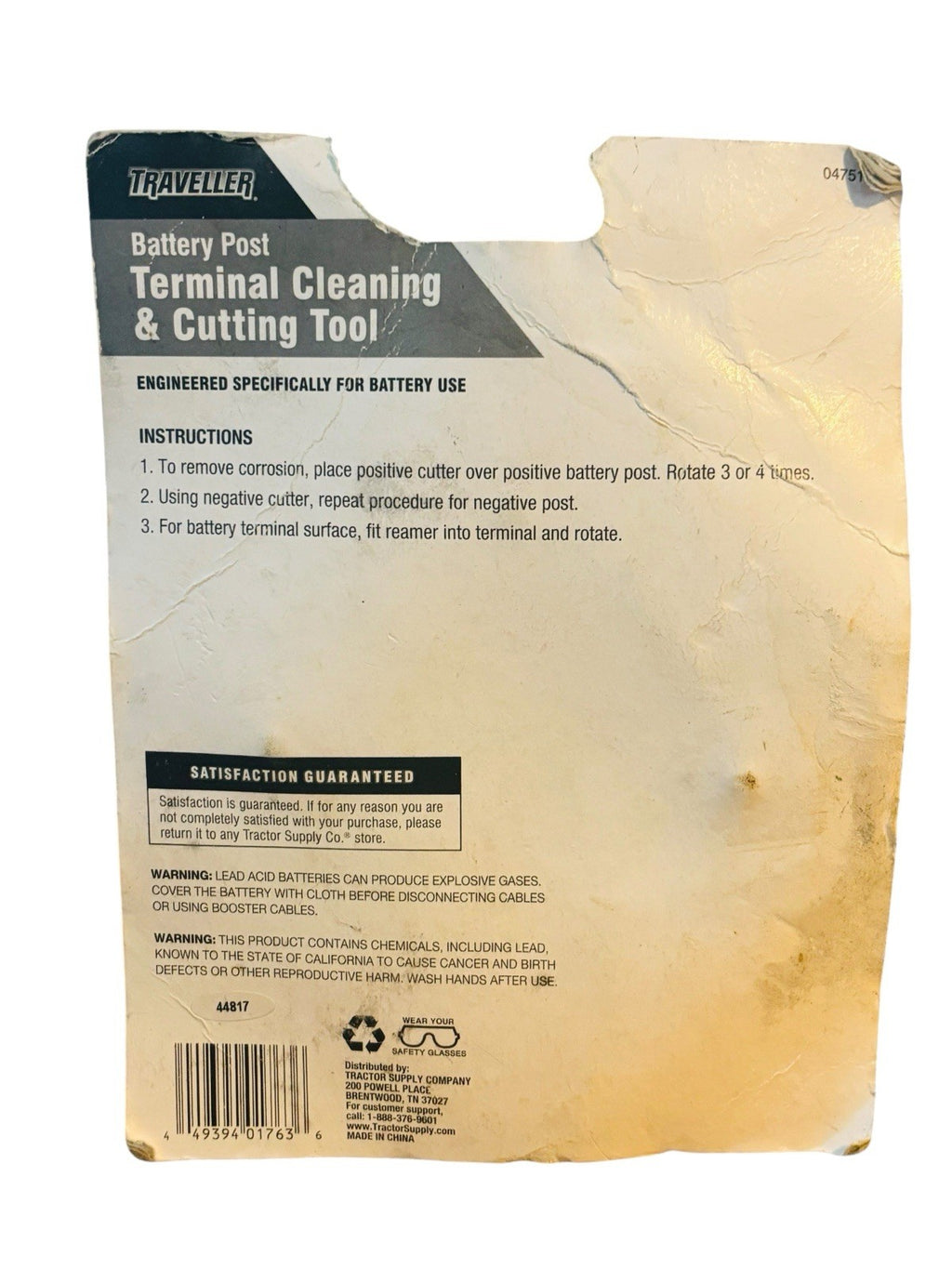 Traveller Battery Post Terminal Cleaning & Cutting Tool, NEW
