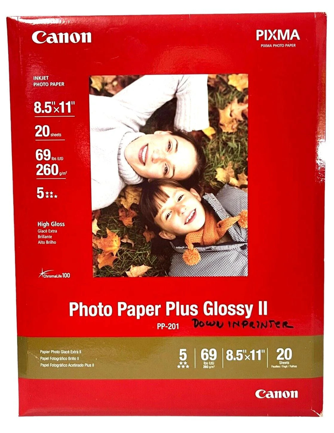 *Photo Paper 8-1/2 x 11~Pack of 20 (ONLY 15) Sheets, GLOSSY II Canon PP-201
