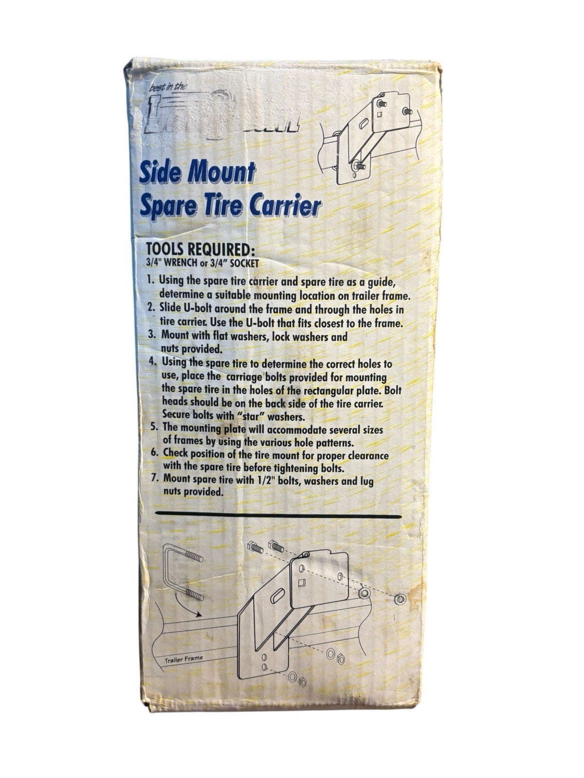 *LongRun Side Mount Spare Tire Carrier Zinc Coated 86099 for Wheels 10" to 16.5"