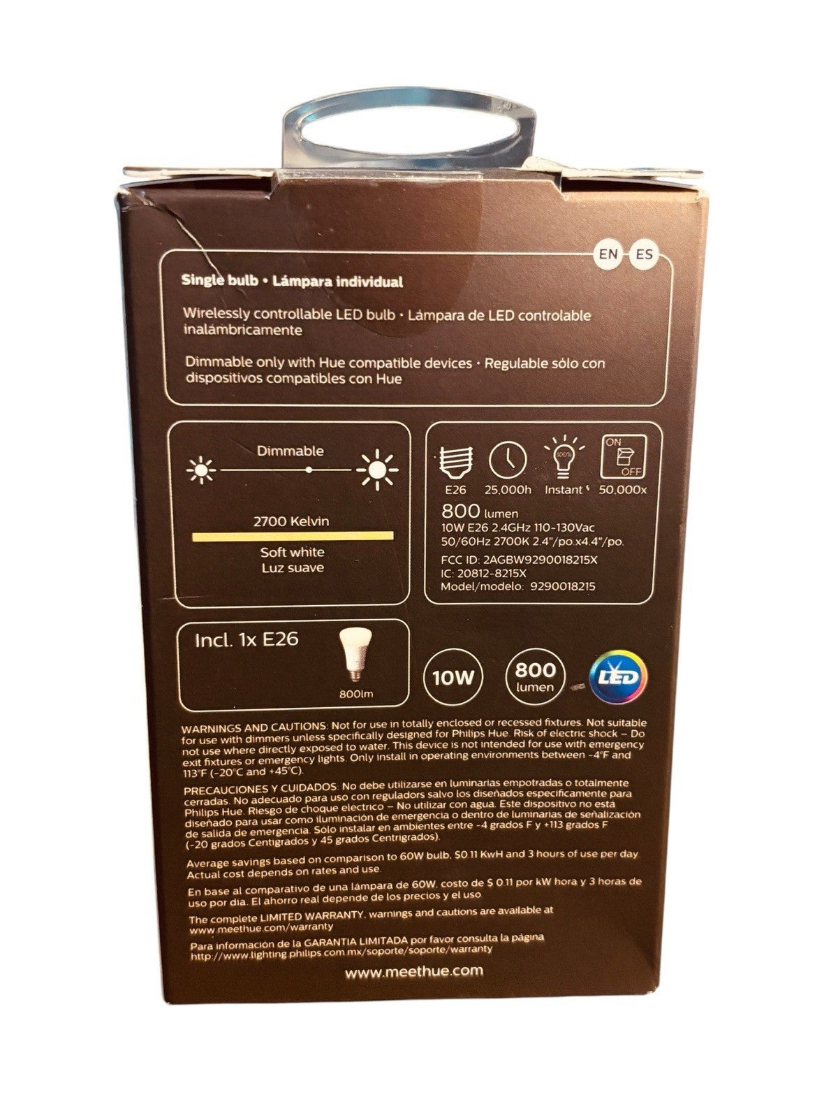 Philips Hue White Ambiance A19 Medium Lumen Smart Bulb 1100 Lumens Bluetooth