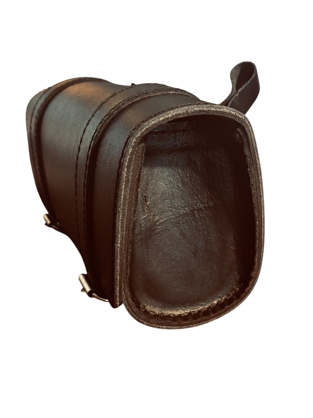 *12'' Leather Motorcycle Fork Tool Bag SaddleBag Storage Pouch Luggage Handlebar