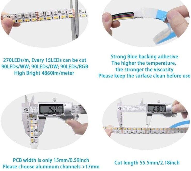 L5M Multicolor LED Strip Light, DC24 V 5 m/16.4 ft