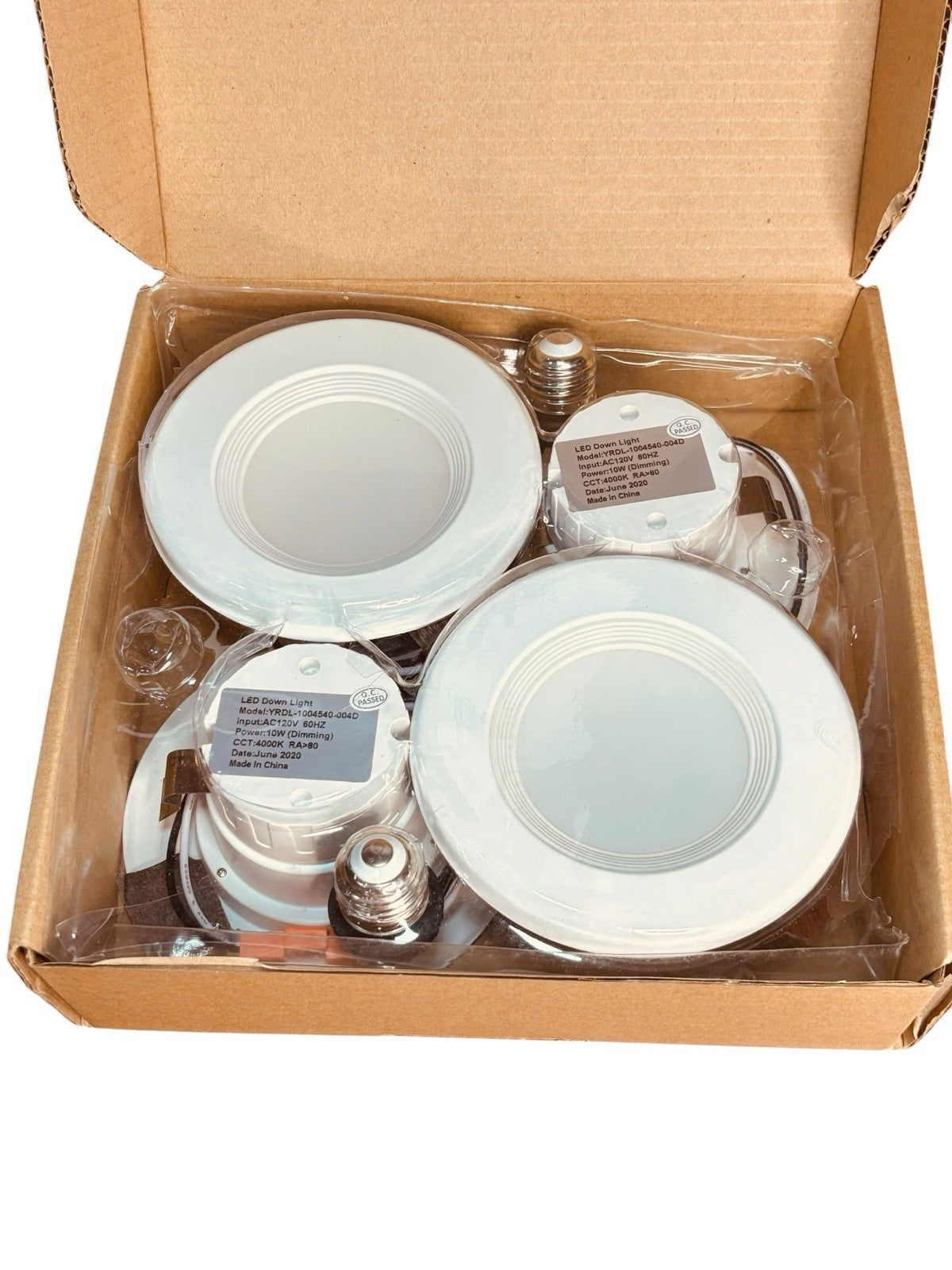 LED Recessed Downlights 4-Pack White, 4” Dimmable ~ 10W ~ Input Voltage AC120V