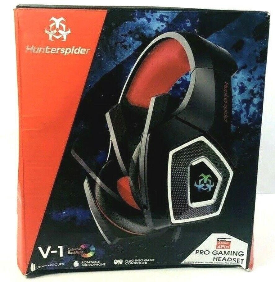 *PRO GAMING HEADPHONES RGB 3.5mm 4Pin-V-1, w/Backlight HUNTERSPIDER