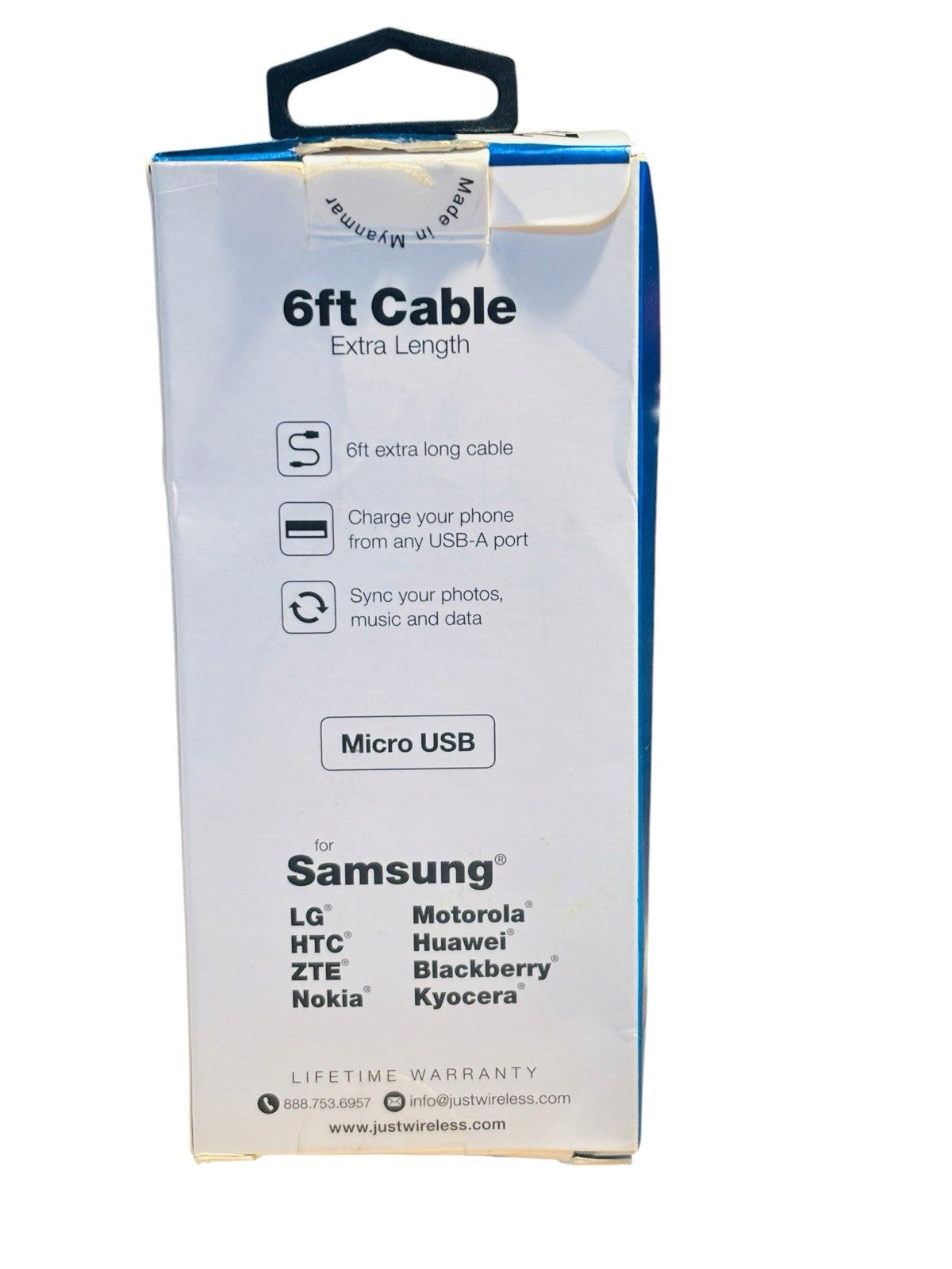 *Micro USB Charge & Sync Cable ~ For: Samsung, LG, HTC, ZTE & MORE Just Wireless