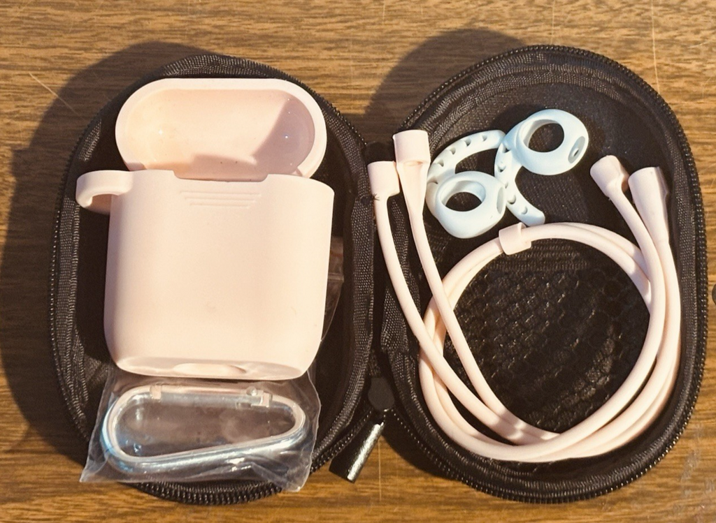 *5 in-1 Accessories Kit Silicone Protective Case Cover for Apple AirPods, PINK