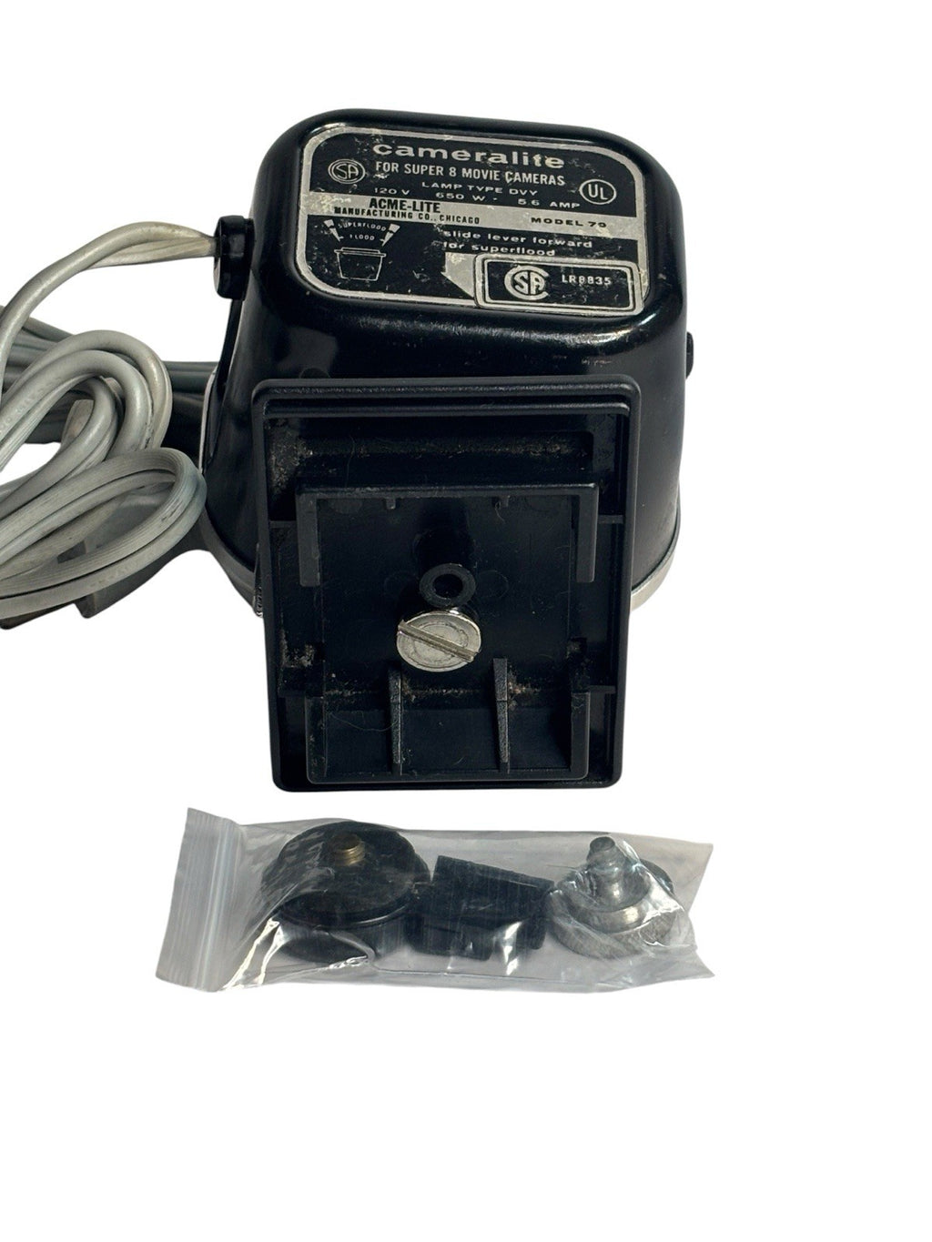 Super 8 Movie Camera Lamp ACME-LITE Model 70 Vintage/Made in USA