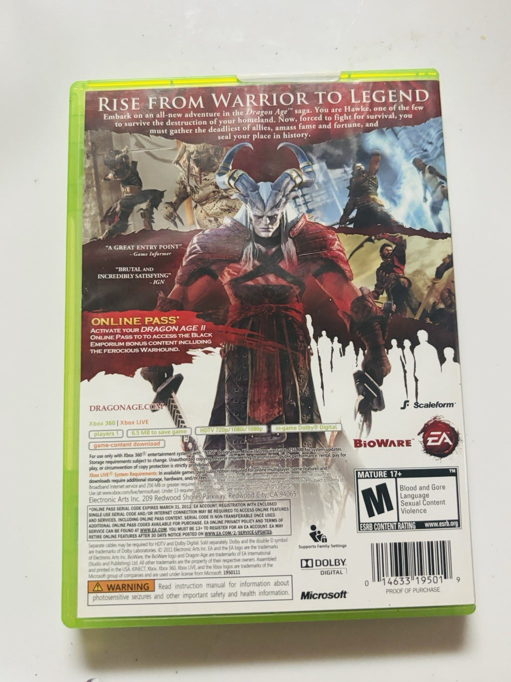 *Dragon Age II Xbox 360 (2011 Microsoft) ~ Includes Booklet "MINT CONDITION"