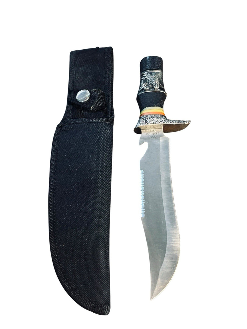 Ornate Deer Cutlery Buck Bouy Knife, with Belt Sheath Holder.