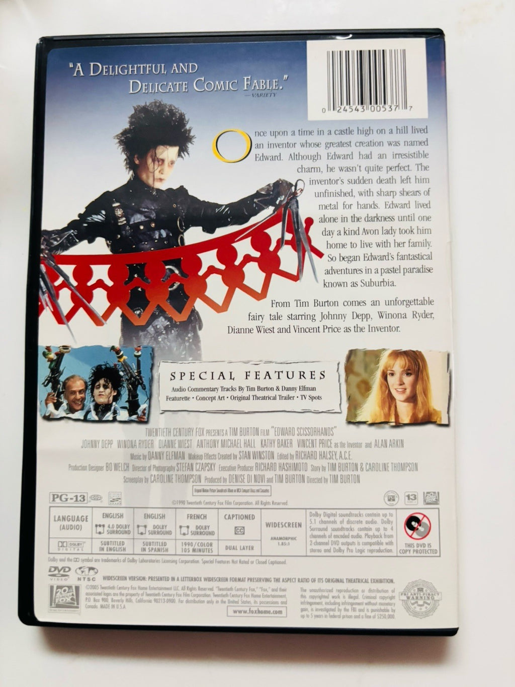Edward Scissorhands (DVD, 1990)