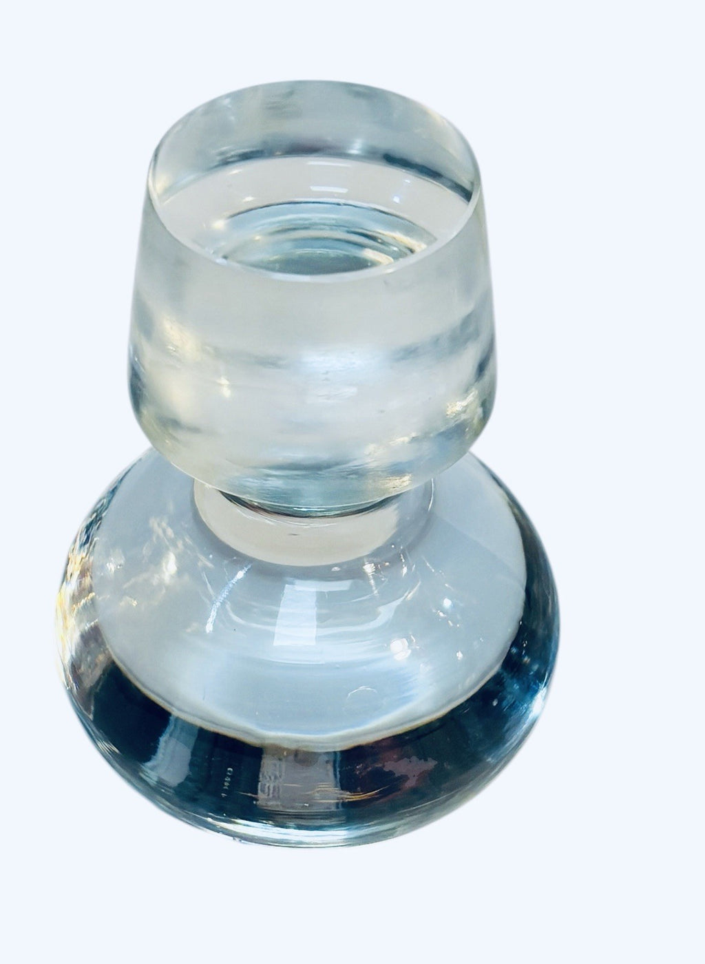 Vintage Clear Glass Decanter with Bubble Stopper
