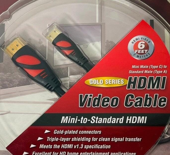 *Pearstone Gold Series HDMI Mini-to-Standard Cable 6 Feet HDMI-AC206, NEW!