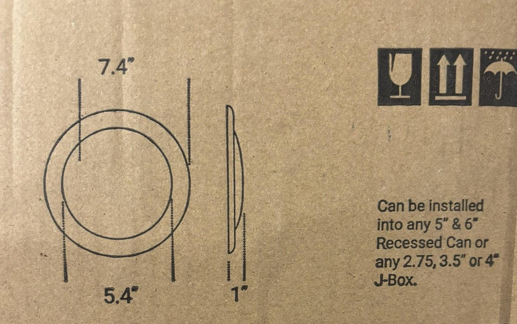 LED Recessed Ceiling Lights 5/6" Ultra-Thin 400K-DIM-24P, SET OF 2, NEW