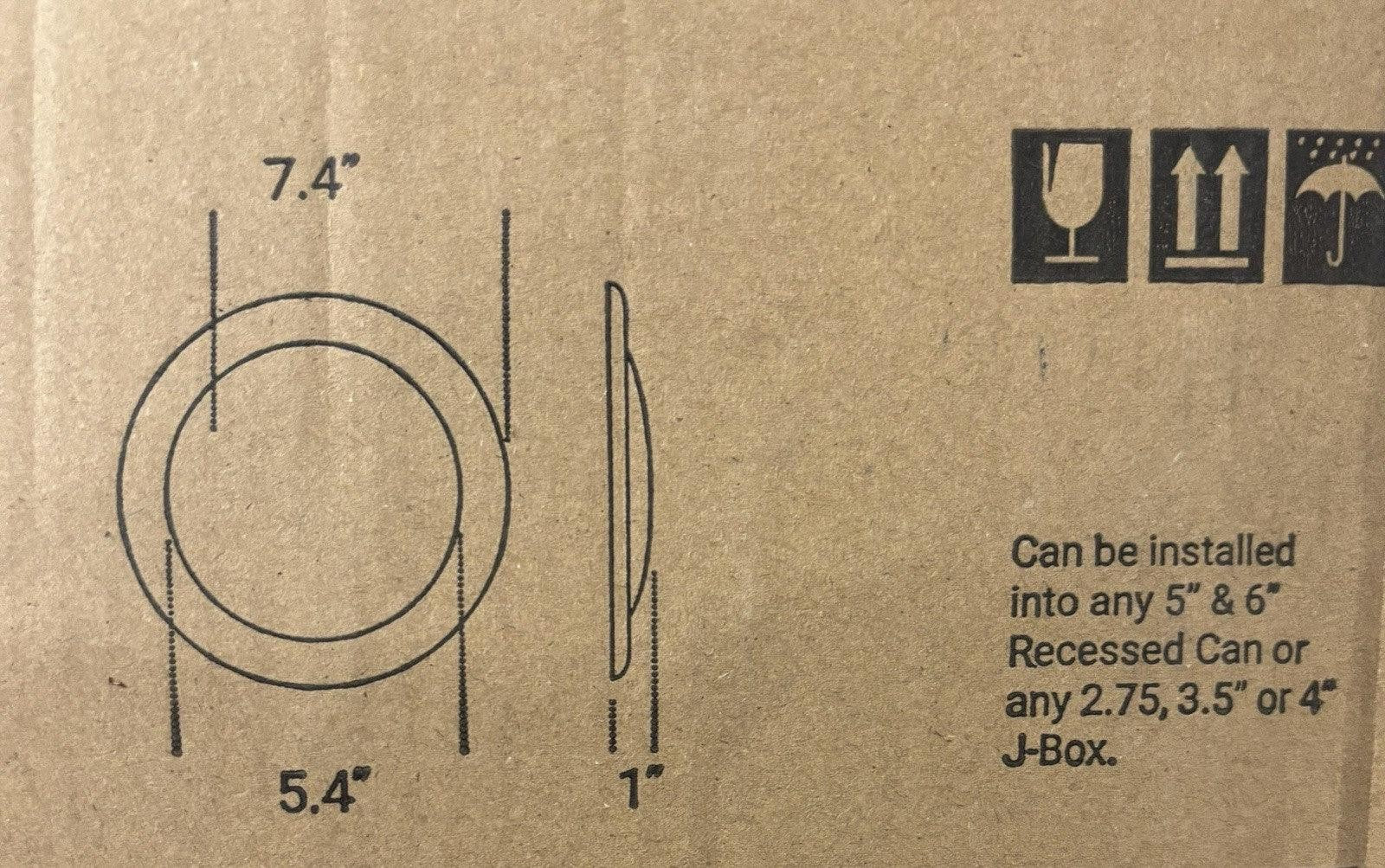 LED Recessed Ceiling Lights 5/6" Ultra-Thin 400K-DIM-24P, SET OF 2, NEW