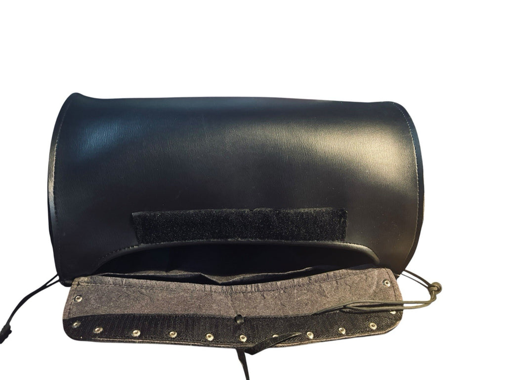 *Motorcycle Saddlebag FRONT HANDLE LEATHER L 15.5 X H 5 X R 27.5 W/Straps