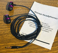 *Wired Earbuds 3.5mm with Mic, Purple Metallic Housing.