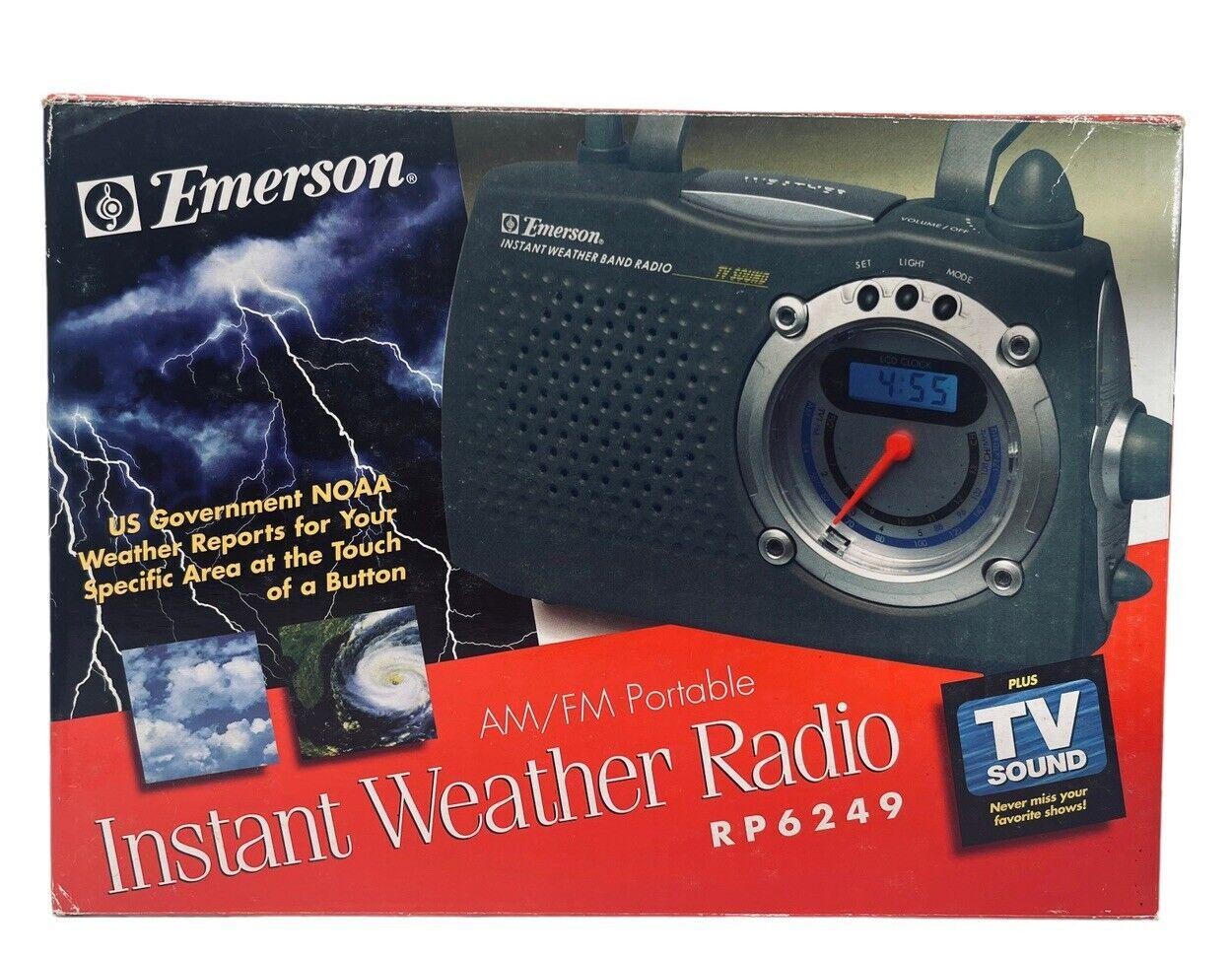 Instant Weather Radio Portable AM /FM with TV Sound Emerson RP6249 LCD Clock