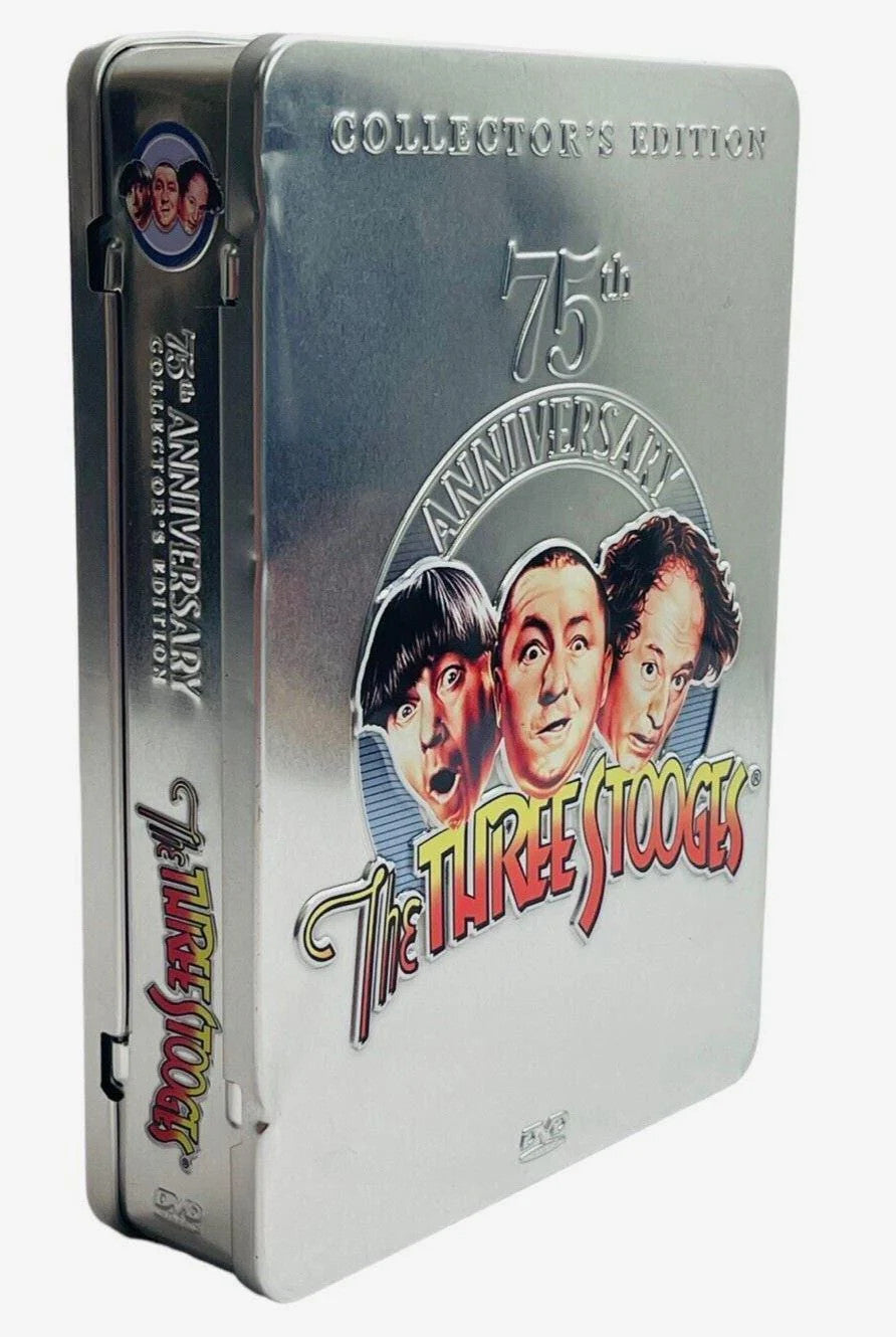*THE THREE STOOGES COLLECTOR DVD SET with BIO BOOK & PHOTOS, 75th ANNIVERSARY