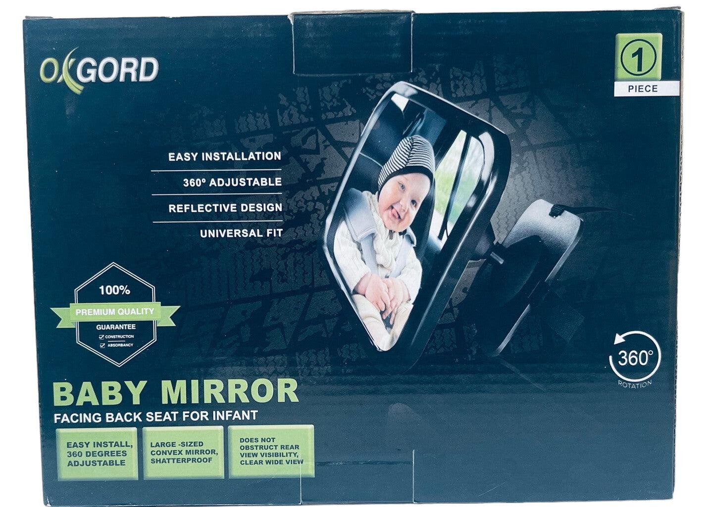*AUTO BABY MIRROR FACING BACKSEAT FOR INFANT (1-PEICE) OXGORD NEW/FACTORY SEALED