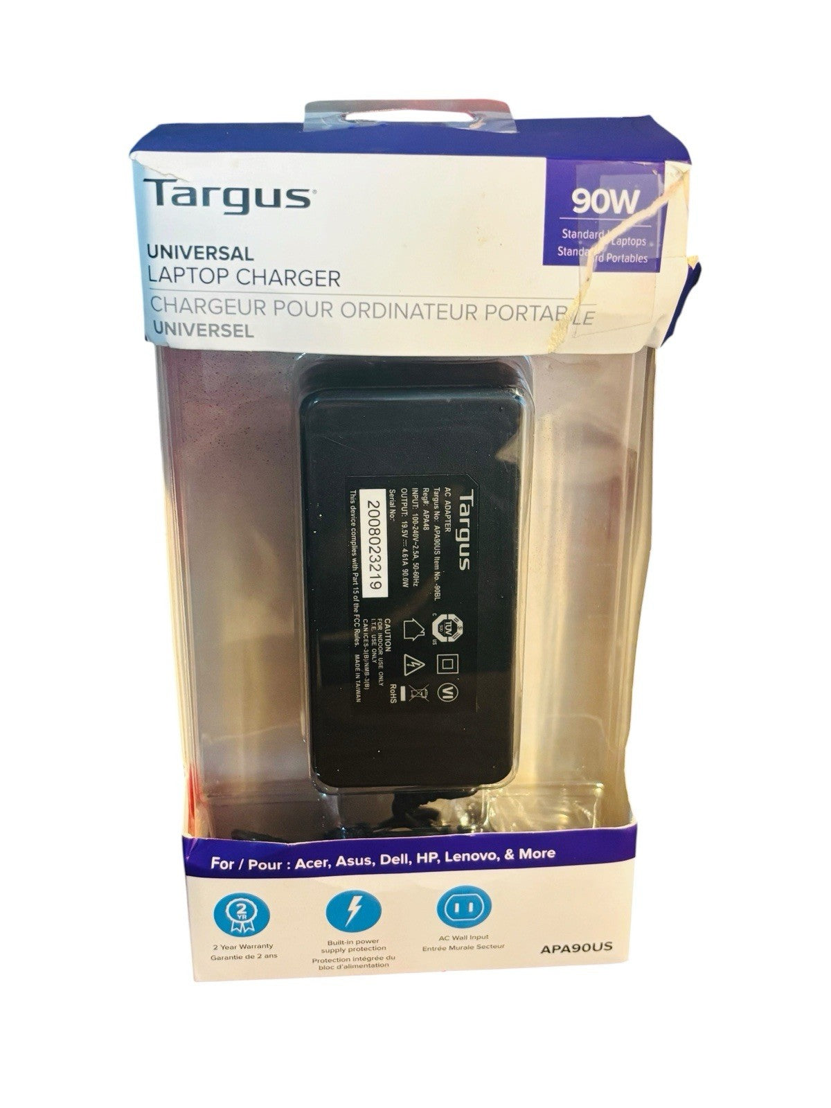 *Targus Universal Laptop Charger - Black - Open Box Tested